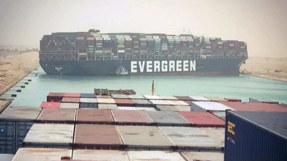 Egypt’s Suez Canal blocked by huge container ship (bbc.com)