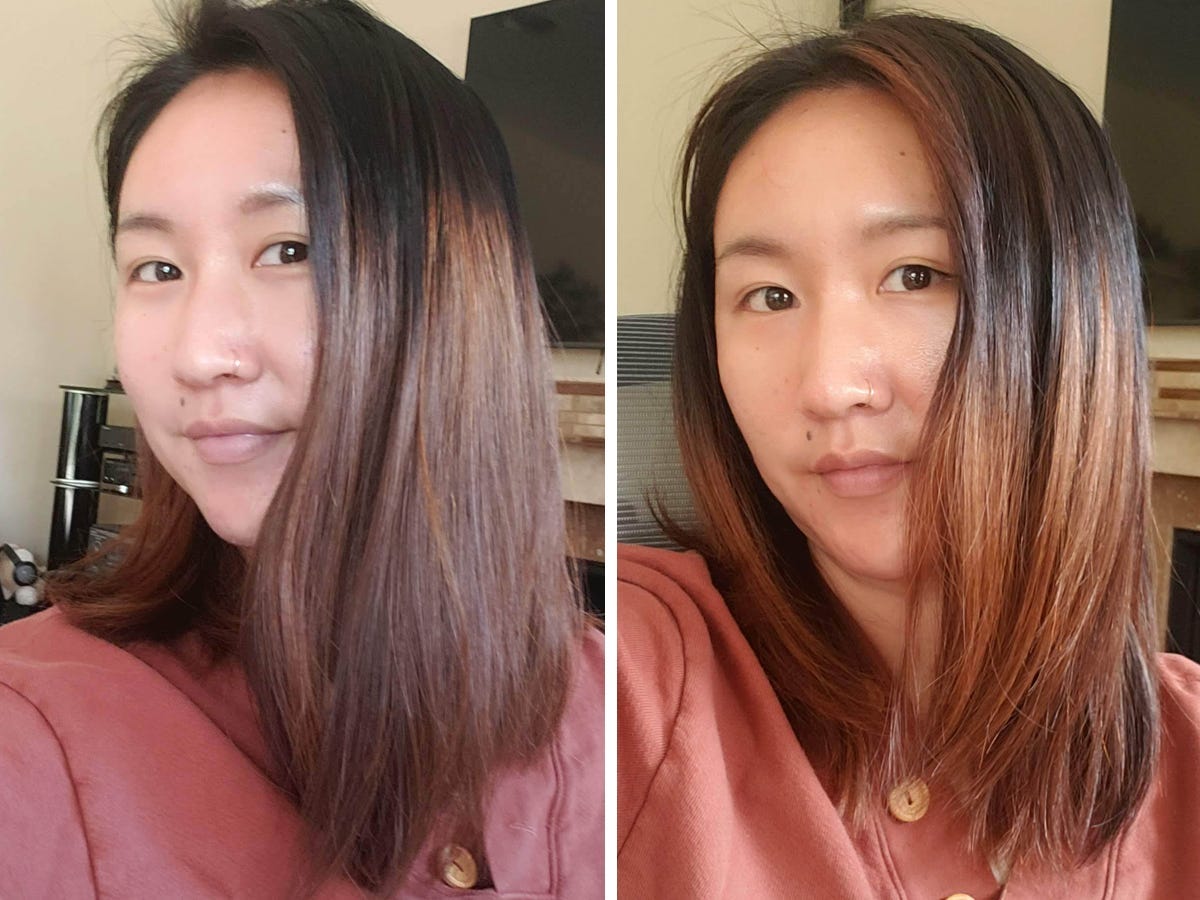 Connie Chen shows the before and after using Function of Beauty on her color-treated hair.