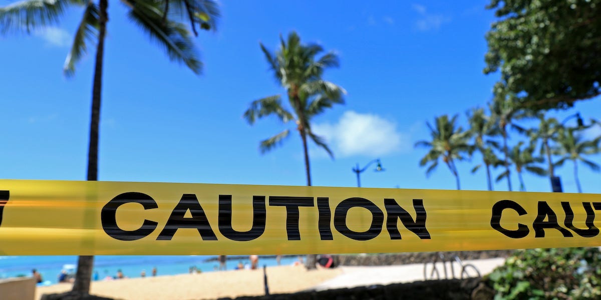 hawaii coronavirus caution tape