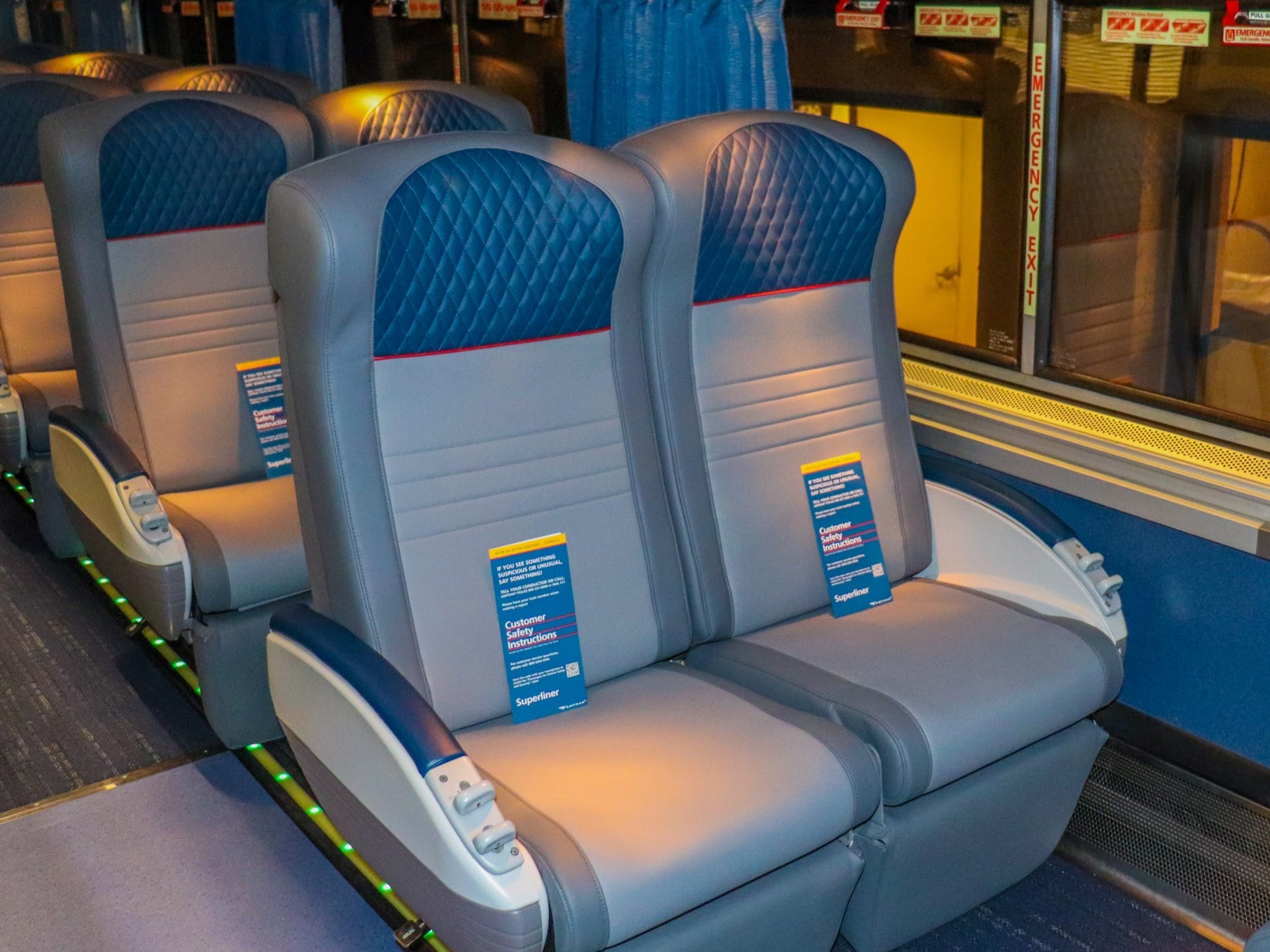 Inside the coach cabin of an Amtrak Superliner - Amtrak Upgraded Long Distance Trains 2021