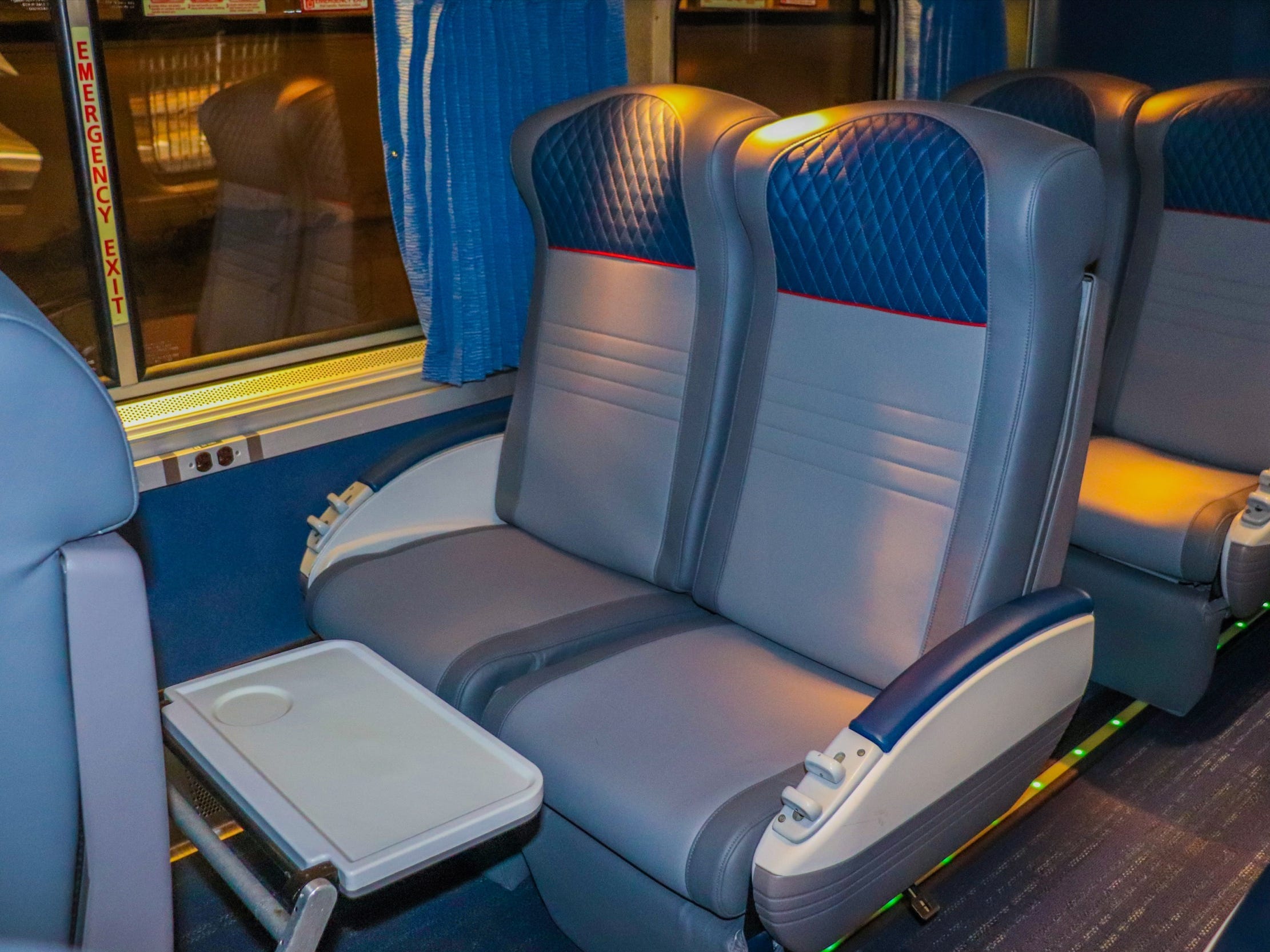 Inside the coach cabin of an Amtrak Superliner - Amtrak Upgraded Long Distance Trains 2021