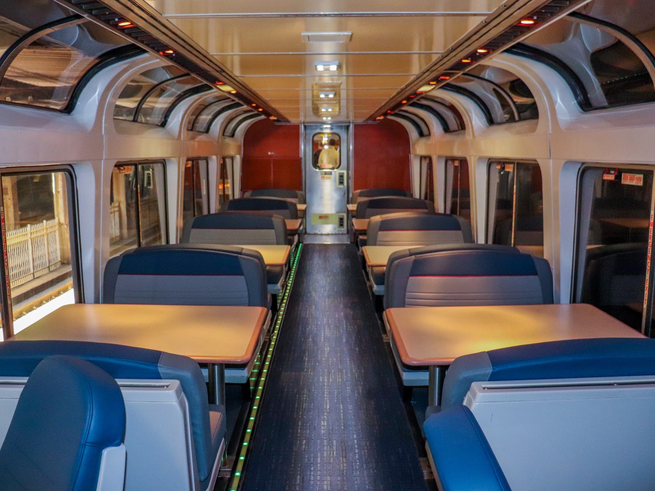 Inside the observation car of an Amtrak Superliner - Amtrak Upgraded Long Distance Trains 2021