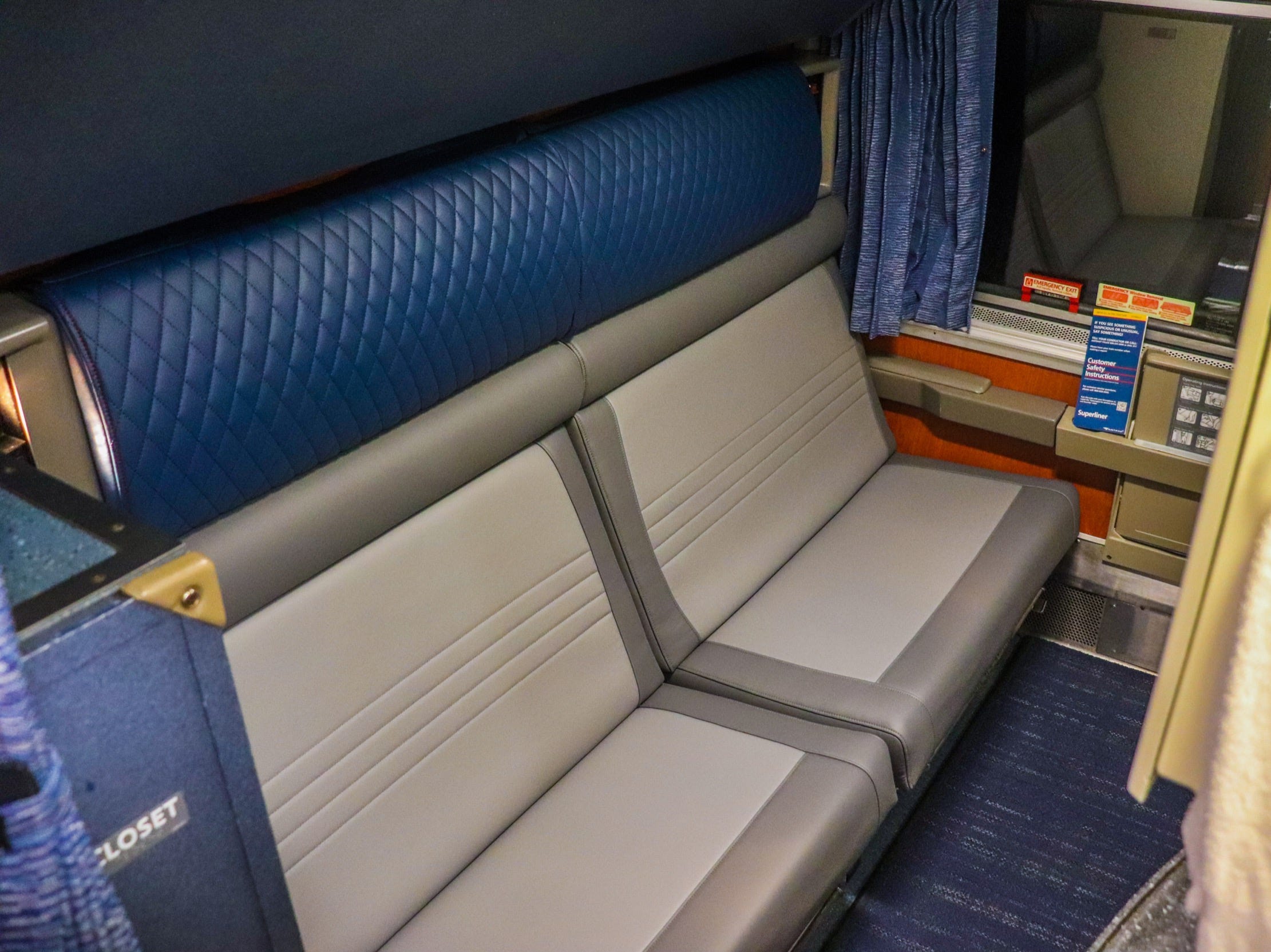 Inside the sleeping car of an Amtrak Superliner - Amtrak Upgraded Long Distance Trains 2021