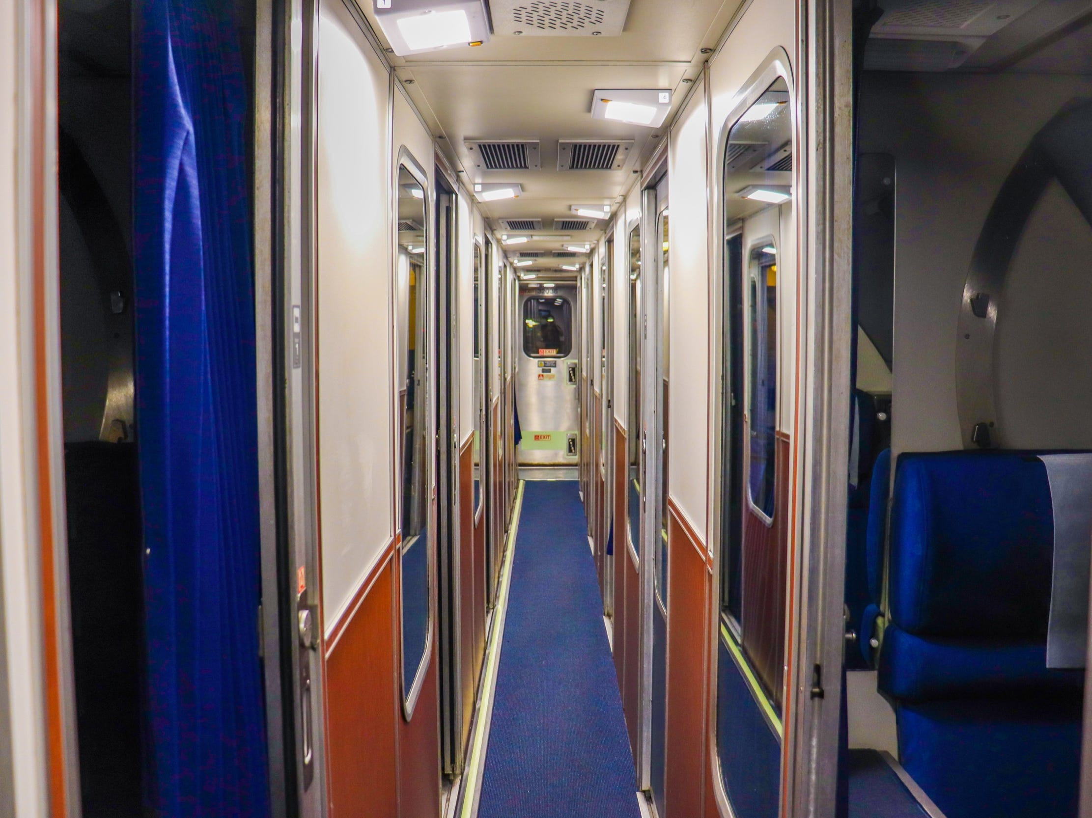 Inside the sleeping car of an Amtrak Superliner - Amtrak Upgraded Long Distance Trains 2021