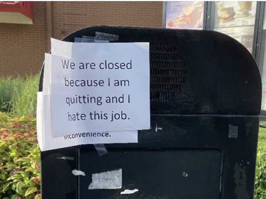 ‘Rage-quitting’ is now a thing: a McDonald’s worker reportedly quit their job by posting an angry sign at a local drive-thru