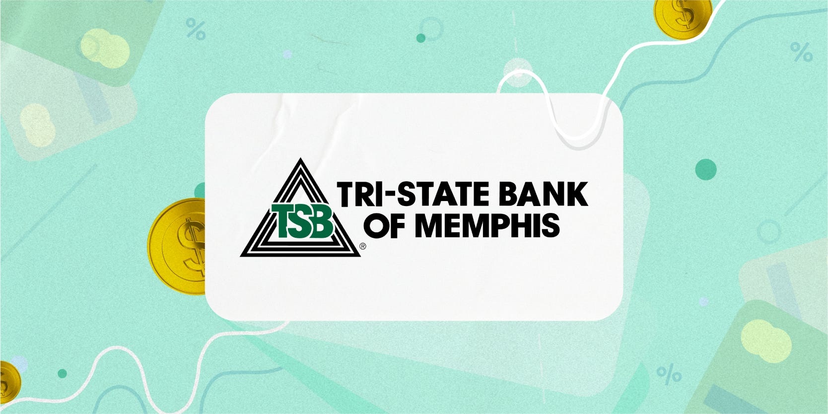 Tri-State Bank of Memphis Logo on Personal Finance pattern background