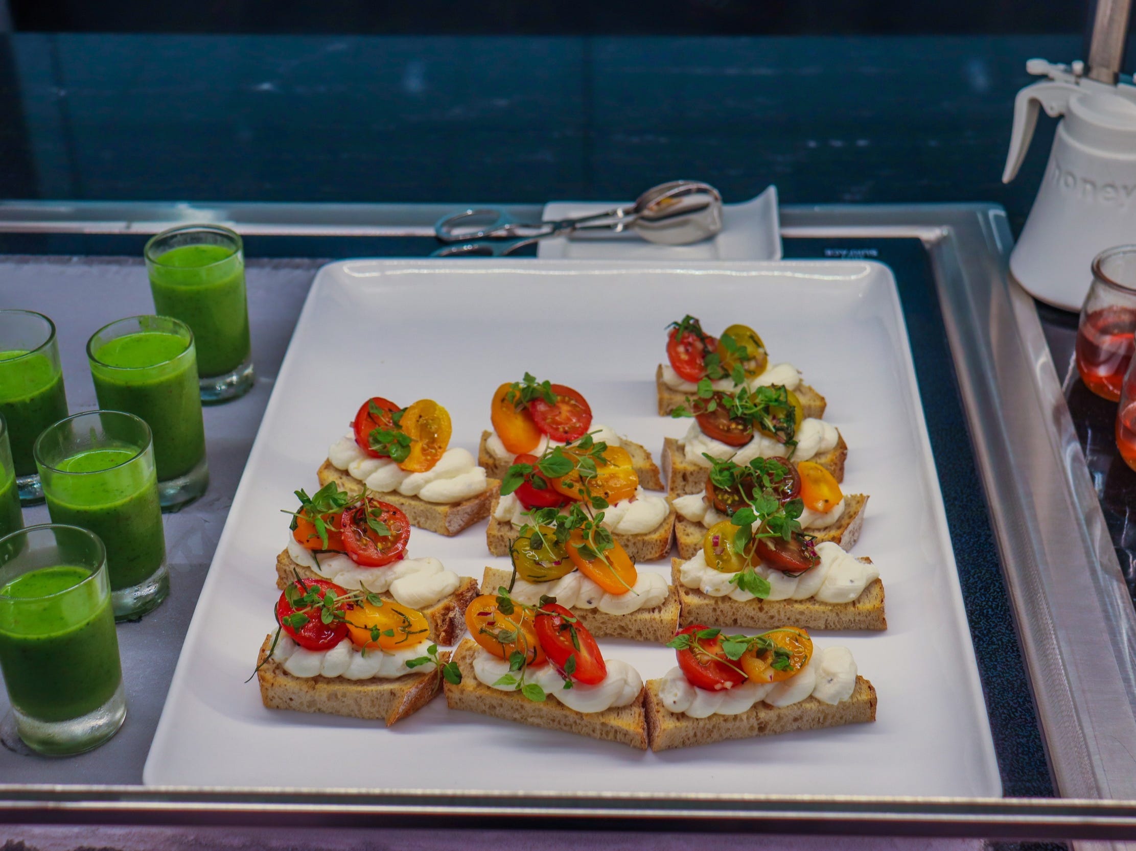 The hot food buffet at the American Express Centurion Lounge at LaGuardia Airport - Amex Centurion Lounge LaGuardia Airport