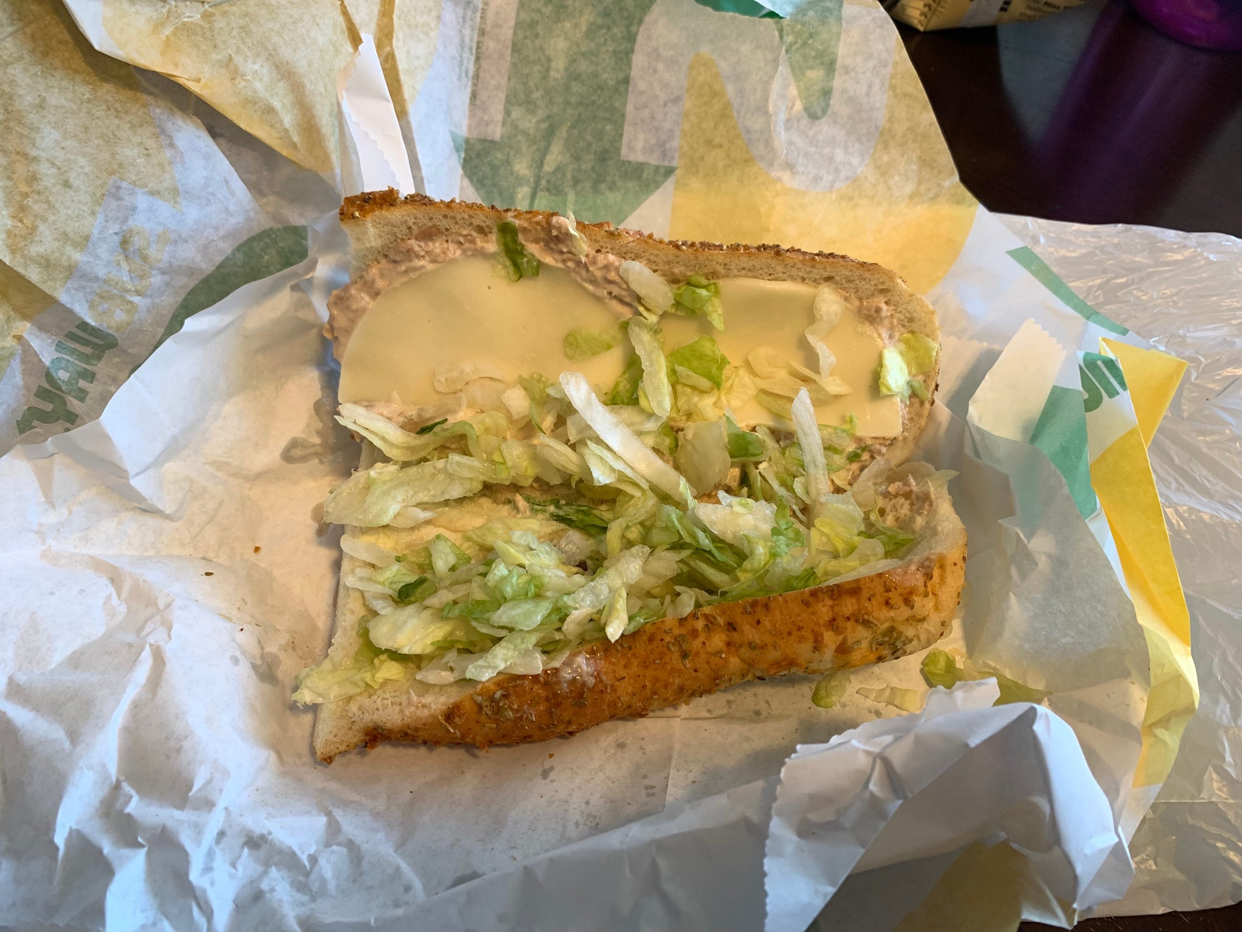 Subway tuna sub