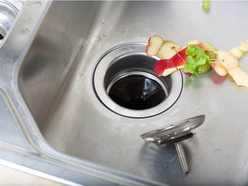 garbage disposal food waste kitchen dirty clean home