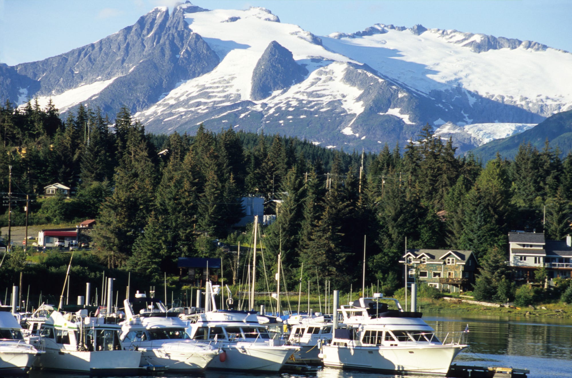 A mountainside town in Juneau, Alaska