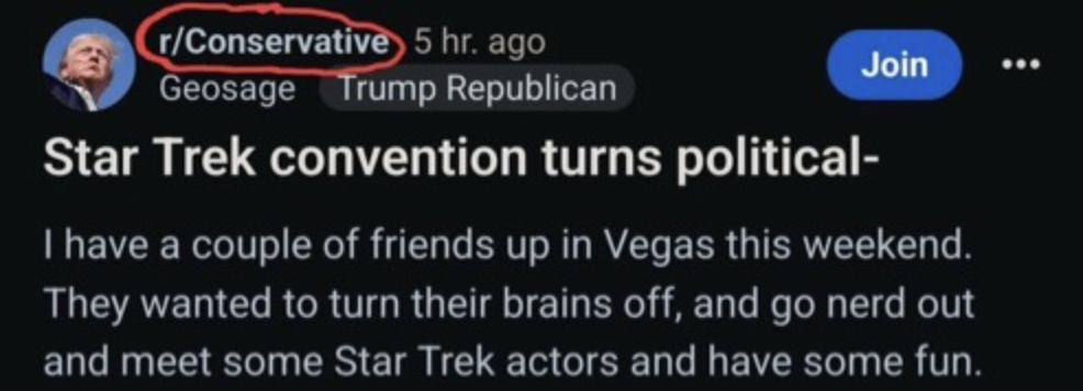 Trump supporters went to a Star Trek convention. It did not go well… (democraticunderground.com)